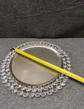 Centro de mesa plateado con pedrería