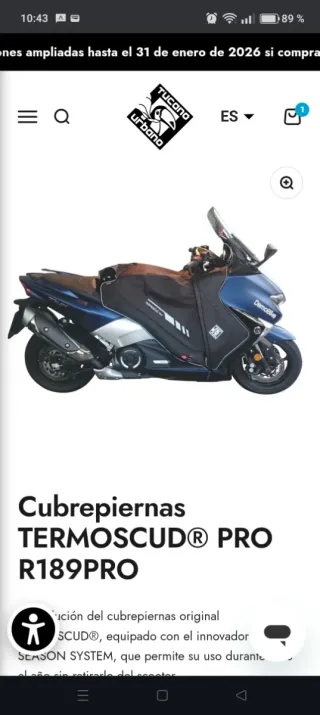 Manta Cubrepiernas Tucano Urbano Termoscud R189PRO