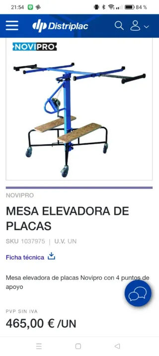 Elevadora de pladur Novipro