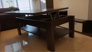 Mesa de centro elevable madera y metal
