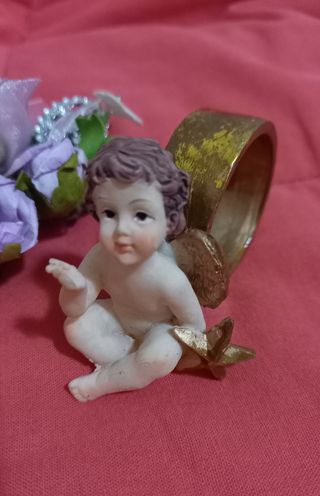 Set 2 decorazioni angioletti fiori