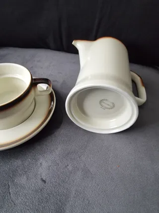 Jarra y Taza bidasoa Cerámica vintage antigua.