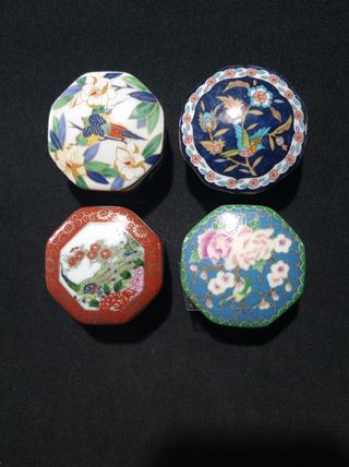 Lote 4 cajitas porcelana japonesa