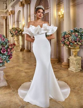 Vestido de Novia satén Belle Blanco