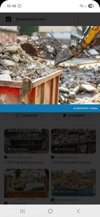 Escombros para construcción