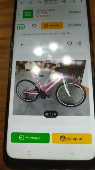 Bicicleta infantil niña rosa