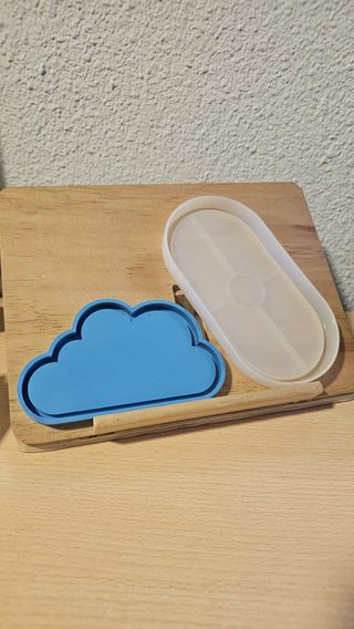 Pack 2 Moldes Resina/Concreto Nube y Ovalado