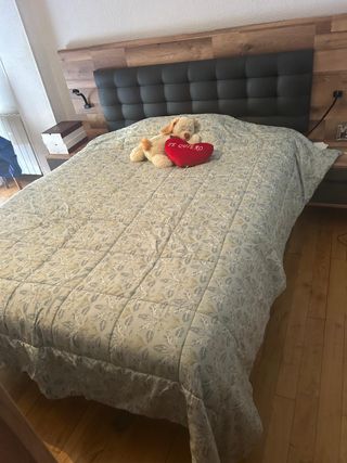 Dormitorio completo madera y tela