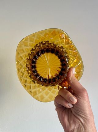 Ciotolina vetro ambrato anni '60