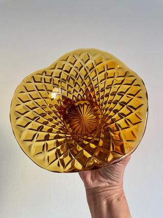 Ciotolina vetro ambrato anni '60