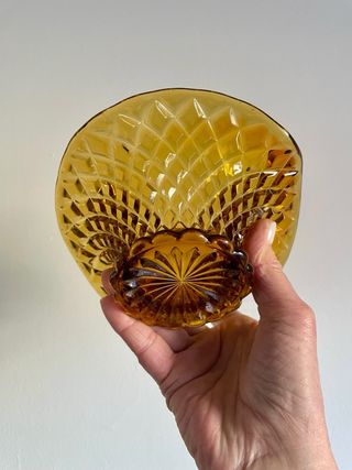 Ciotolina vetro ambrato anni '60