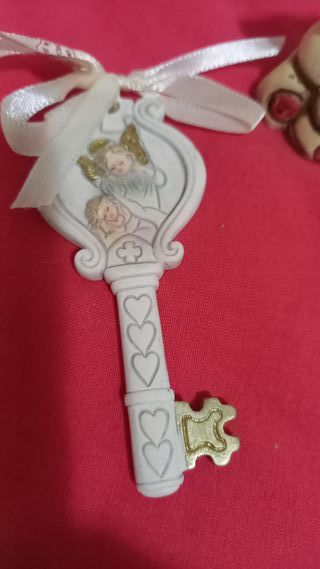 Set 3 decorazioni orsacchiotti, cuore, chiave