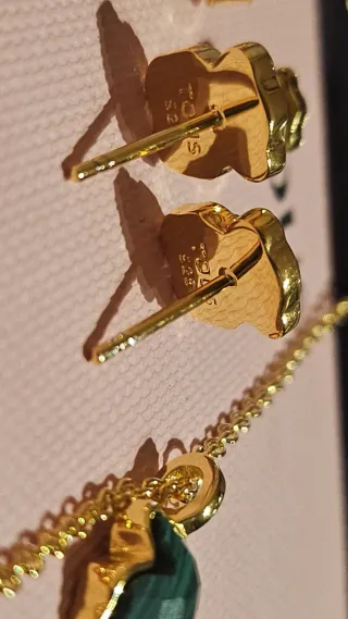 Conjunto Tous Oso Malakita Oro/Vermeil