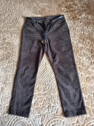Pantalones de pana fina marrones mujer