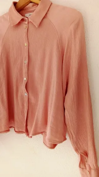 Blusa Rosa Manga Larga
