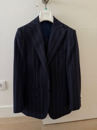 Traje Raya Diplomática Azul Marino 3 Piezas