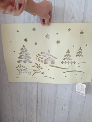 Plantilla spray Navidad ventanas