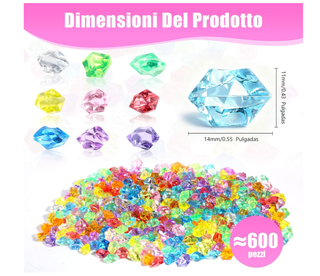 600 Diamantini Colorati per Feste