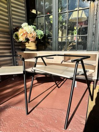 Mesas Auxiliares Sillas Metal Madera