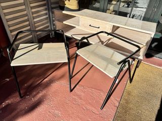 Mesas Auxiliares Sillas Metal Madera