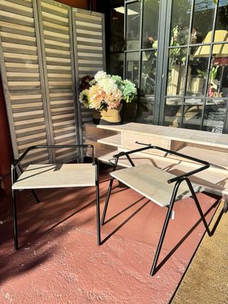 Mesas Auxiliares Sillas Metal Madera