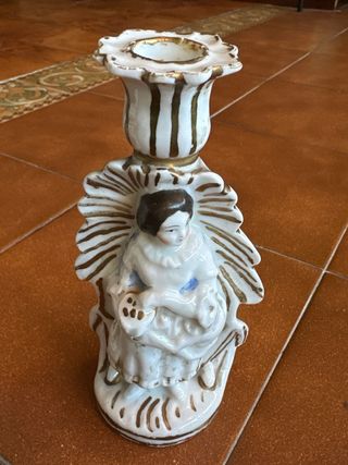 Candelabros antiguos de cerámica