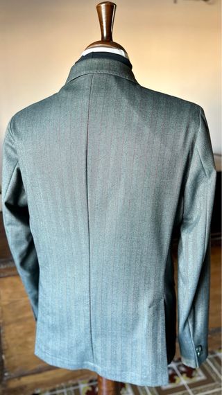 Giacca uomo doppiopetto righe rosse Fashion tg50