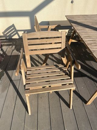Conjunto Mesa y Sillas Terraza Ikea Madera Teka