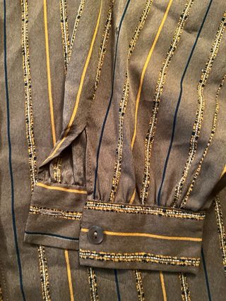 Blusa vintage Moda rayas marrones y multicolor A