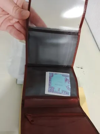 Cartera de piel Visconti roja