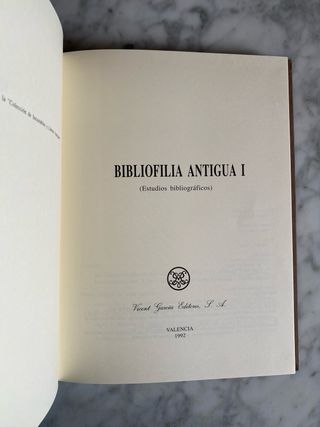 Bibliofilia Antigua I