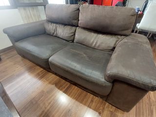 2x Sofás 3 plazas extraíble marrón - No envío.