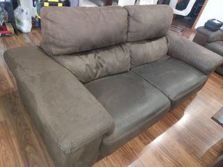 2x Sofás 3 plazas extraíble marrón - No envío.