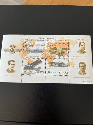 Hoja Bloque Edifil 3790 Aviación Española