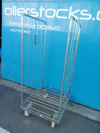 Carro jaula plataforma metálica con ruedas de dos