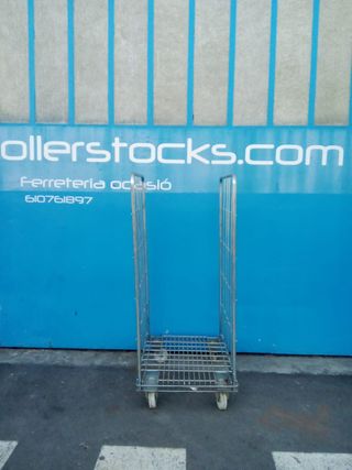 Carro jaula plataforma metálica con ruedas de dos