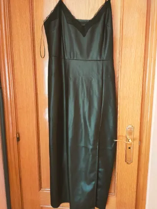 Vestido negro efecto piel mujer