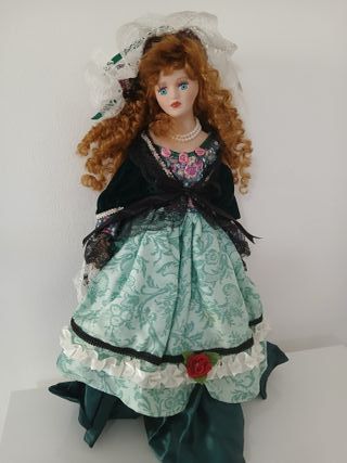 Bambola Ceramica Porcellana 50cm Vintage