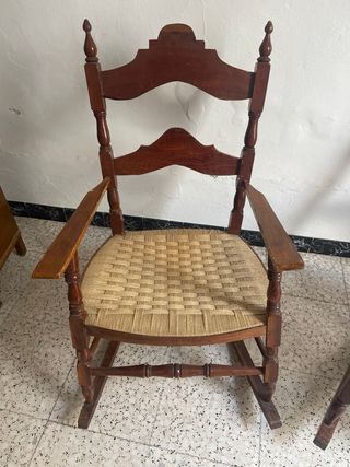 Conjunto 2 Mecedoras Madera y Yute