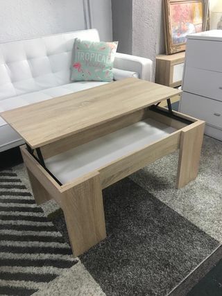 Mesa de centro elevable ELISA 100x50cm moderna con almacenamiento