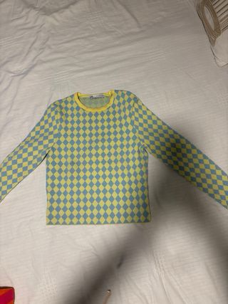 Jersey rombos azul y amarillo