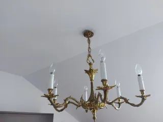 Lámpara araña vintage dorada