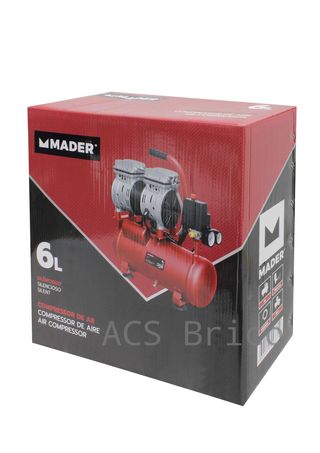 Compresor Aire Silencioso 6 L - 0,75 Hp - 09371 - Mader