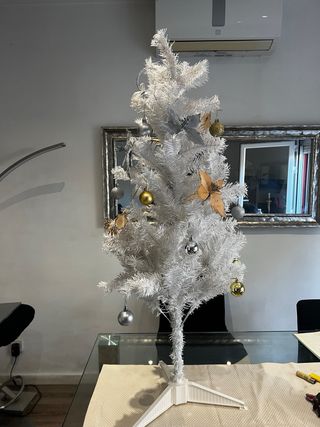 Árbol Navidad Blanco Decorado | 90cm