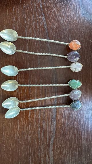 Cucharas y Tenedores Cóctel Vintage Piedras