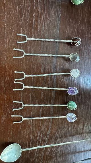 Cucharas y Tenedores Cóctel Vintage Piedras