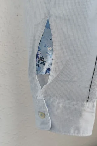 Camisa Fil Noir Talla L Azul/Blanco