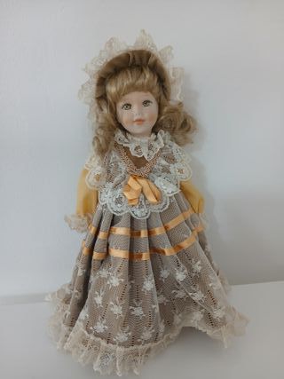 Bambola Ceramica Porcellana 30cm Vintage