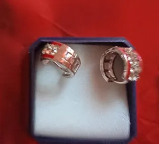 Pendientes Aro Rojo y Plateado