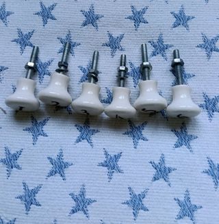 Tiradores de porcelana con números (6 unidades)